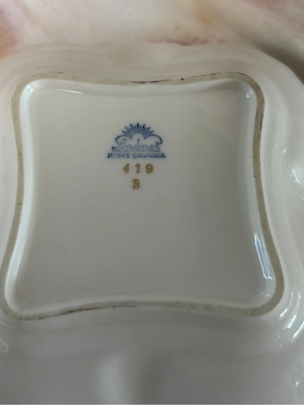 Kueps Bavaria White and Gold Floral Porcelain Trinket Dish